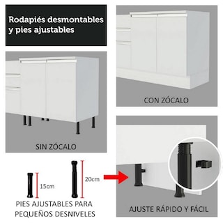 Foto 8 | Gabinete Bajo Bufetera Madesa Glamy 80cm Con Encimera Bb