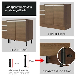 Foto 4 | Gabinete Bajo Bufetera Madesa Glamy 150cm Con Encimera Mm