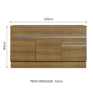 Foto 6 | Gabinete Bajo Bufetera Madesa Glamy 150cm Con Encimera Mm