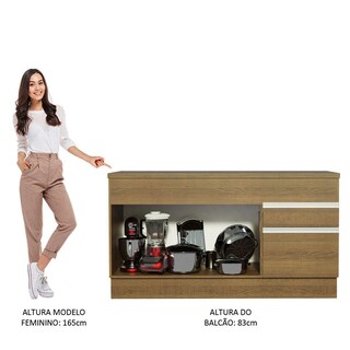 Foto 8 | Gabinete Bajo Bufetera Madesa Glamy 150cm Con Encimera Mm