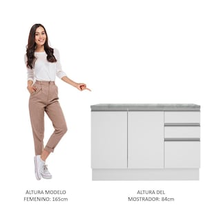 Foto 4 | Gabinete Bajo Bufetera Madesa Glamy 120cm Con Encimera Bb 02