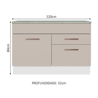 Foto 2 | Gabinete Bajo Bufetera Madesa Agata 120cm Con Encimera Bc 01