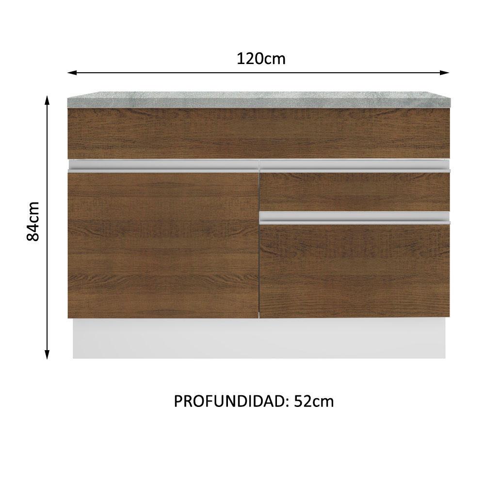Foto 4 pulgar | Gabinete Bajo Bufetera Madesa Glamy 120cm Con Encimera Bm 01