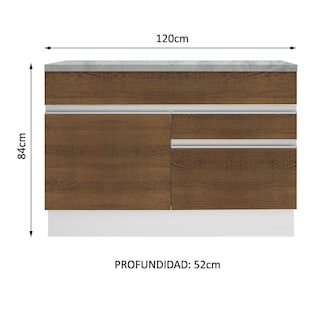 Foto 3 | Gabinete Bajo Bufetera Madesa Glamy 120cm Con Encimera Bm 01
