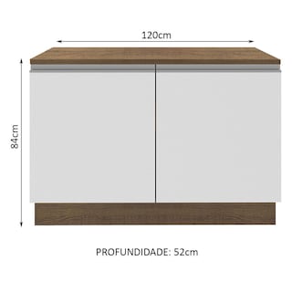 Foto 3 | Gabinete Bajo Bufetera Madesa Glamy 120cm Con Encimera Mb