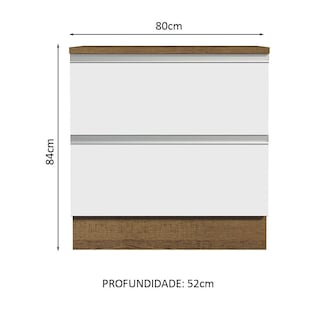Foto 2 | Gabinete Bajo Bufetera Madesa Glamy 80cm Con Encimera Mb 01
