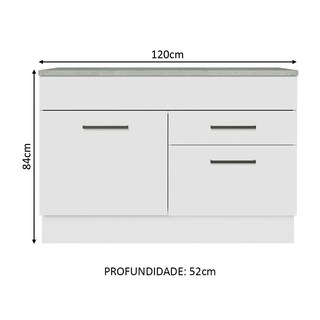 Foto 2 | Gabinete Bajo Bufetera Madesa Agata 120cm Con Encimera Bb 01