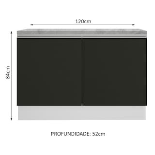 Foto 3 | Gabinete Bajo Bufetera Madesa Glamy 120cm Con Encimera Bn