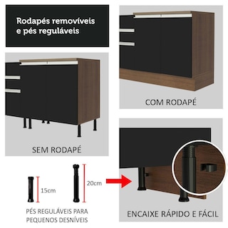 Foto 8 | Gabinete Bajo Bufetera Madesa Glamy 120cm Con Encimera Mn