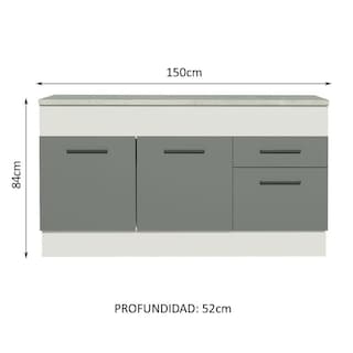 Foto 3 | Gabinete Bajo Bufetera Madesa Agata 150cm Con Encimera Bg 01