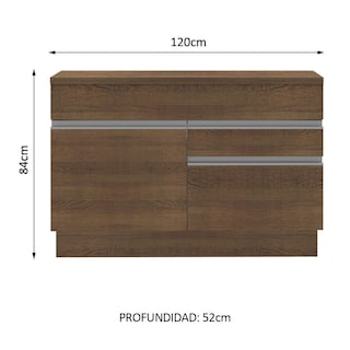Foto 3 | Gabinete Bajo Bufetera Madesa Glamy 120cm Con Encimera Mm 02