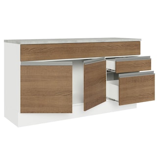Foto 4 | Gabinete Bajo Bufetera Madesa Glamy 150cm Con Encimera Bm 01