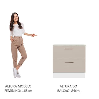 Foto 4 | Gabinete Bajo Bufetera Madesa Agata 80cm Con Encimera Bc 06
