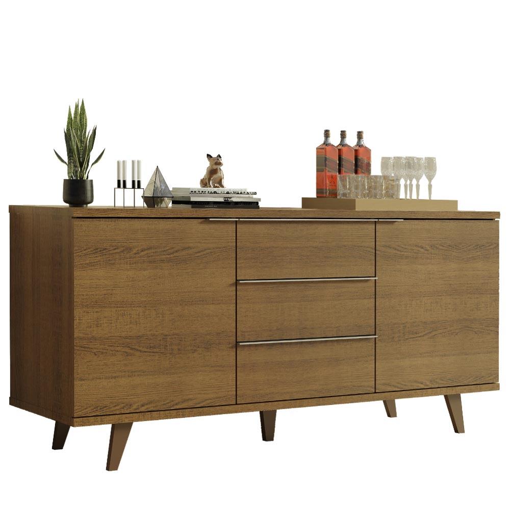 Buffet Credenza Madesa Para Almacenaje 160cm 3 Cajones Mm