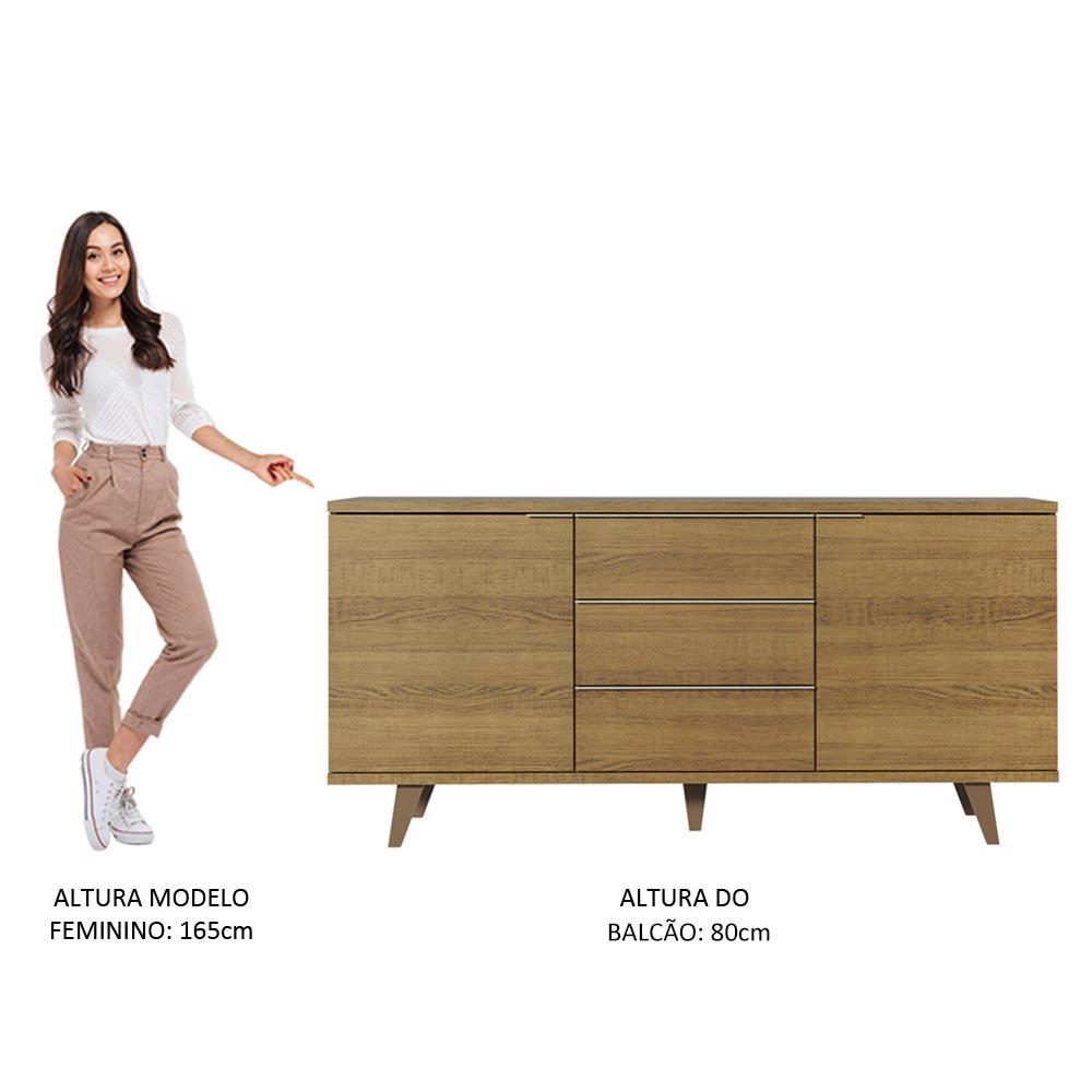Foto 7 pulgar | Buffet Credenza Madesa Para Almacenaje 160cm 3 Cajones Mm