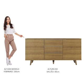 Foto 6 | Buffet Credenza Madesa Para Almacenaje 160cm 3 Cajones Mm