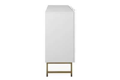 Foto 3 | Credenza Blanca Con 3 Cajones Y 2 Puertas Hecha De Madera Industrial Y Base De Metal