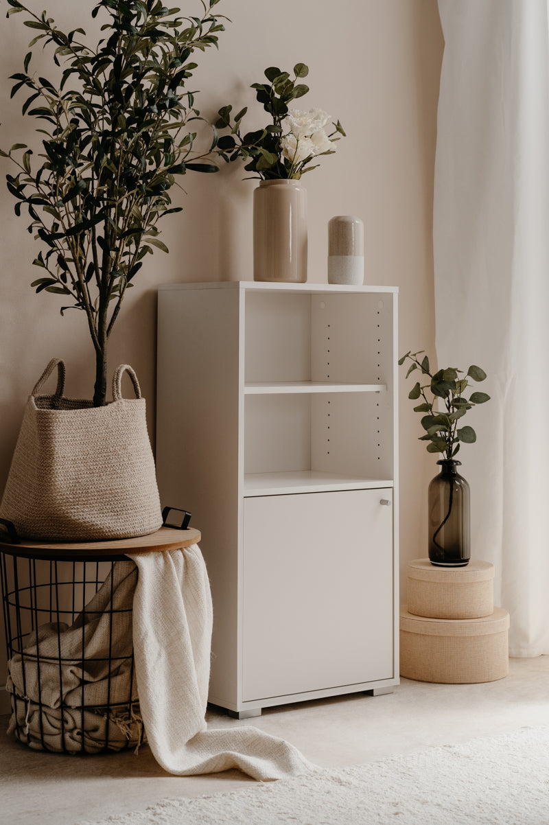 Foto 5 | Aparador De Cocina Blanco Con 1 Puerta Y 1 Entrepaño Estructura De Madera Industrial