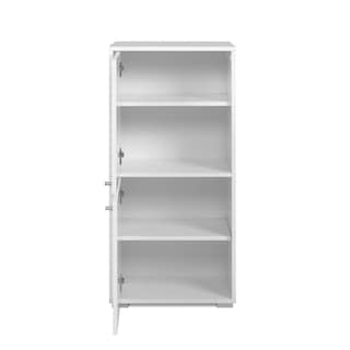Foto 1 | Aparador De Cocina Blanco Con 2 Puertas Y 2 Entrepaños Con Estructura De Madera Industrial