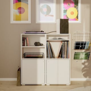 Foto 5 | Aparador De Cocina Blanco Con 2 Puertas Y 2 Entrepaños Con Estructura De Madera Industrial