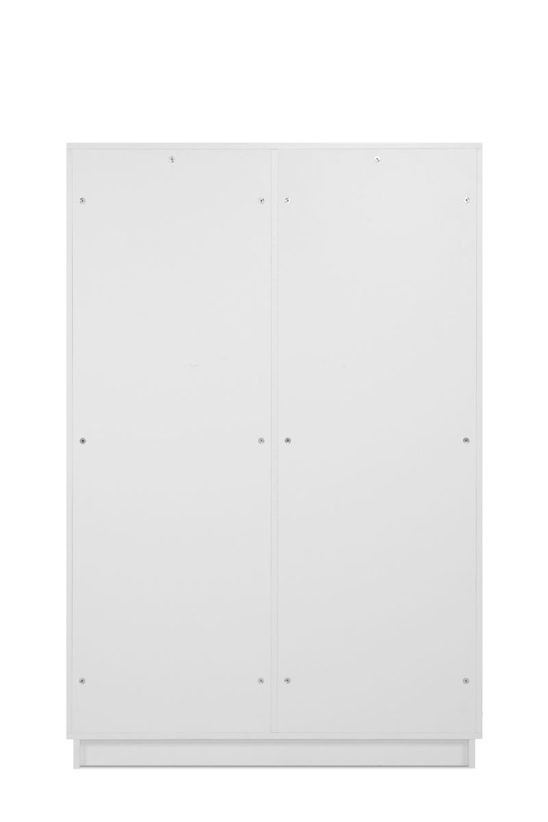 Foto 5 | Vitrina Blanca Y Transparente Con 3 Lados De Cristal, 2 Puertas Y 2 Entrepaños. Estructura De Madera Industrial