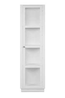 Foto 2 | Vitrina Blanca Y Transparente Con 3 Lados De Cristal, 3 Entrepaños Y Estructura De Madera Industrial