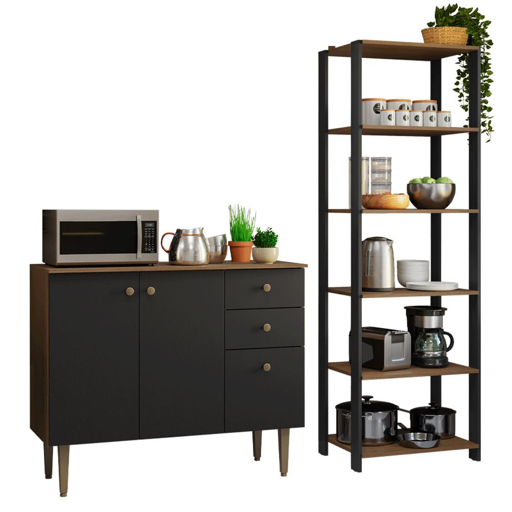 Kit Gabinete Bajo Bufetera Y Despensero De Cocina Madesa Mn $6,399