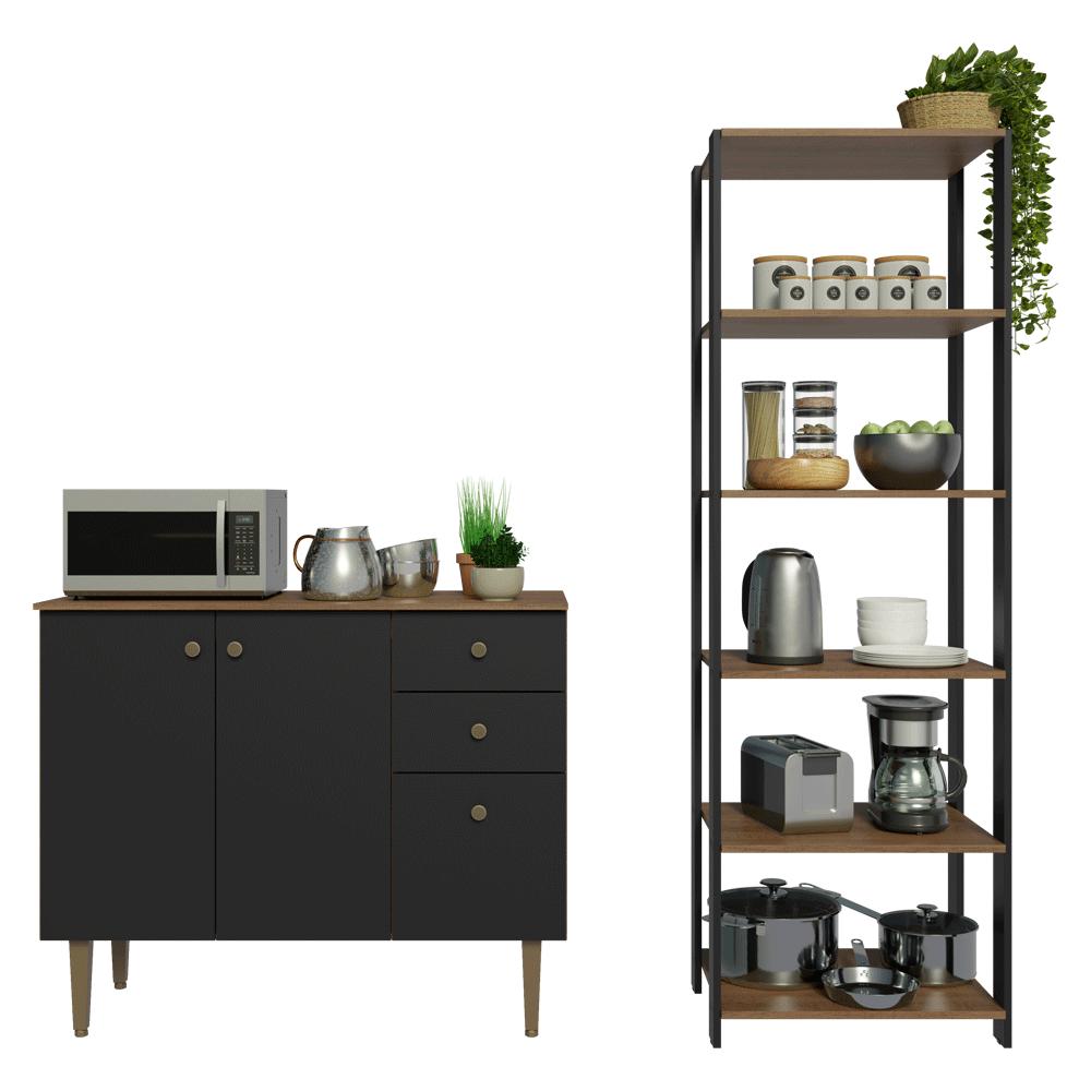 Foto 5 | Kit Gabinete Bajo Bufetera Y Despensero De Cocina Madesa Mn