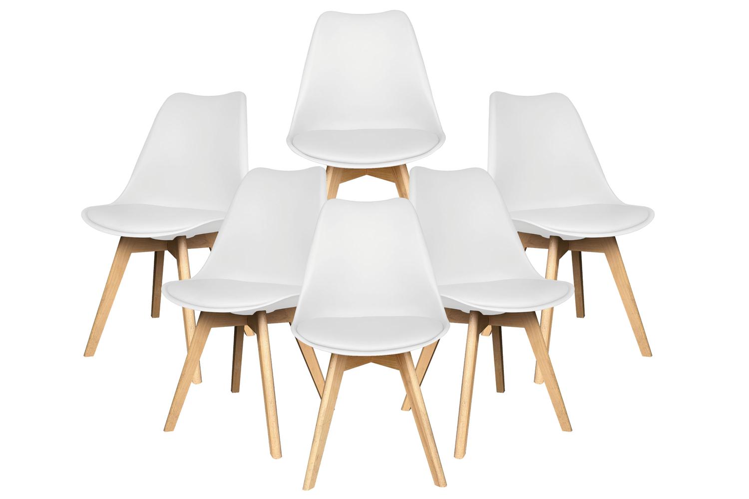Foto 2 pulgar | Sillas Eames Big Room HJSHKT000600 color Blanco Acolchadas 6 Piezas