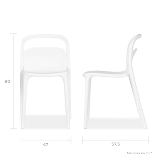 Foto 5 | Paquete 4 Sillas Mundo In Asti Comedor Y Jardin Crema