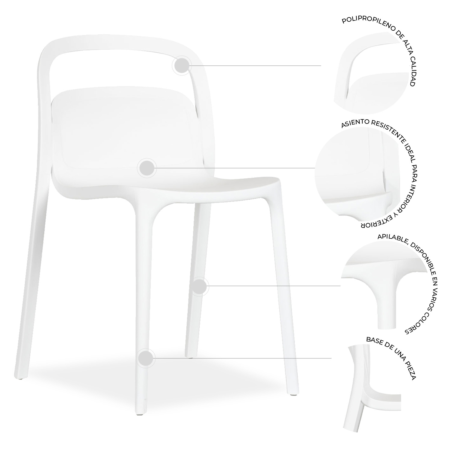 Foto 6 | Paquete 4 Sillas Mundo In Asti Comedor Y Jardin Crema