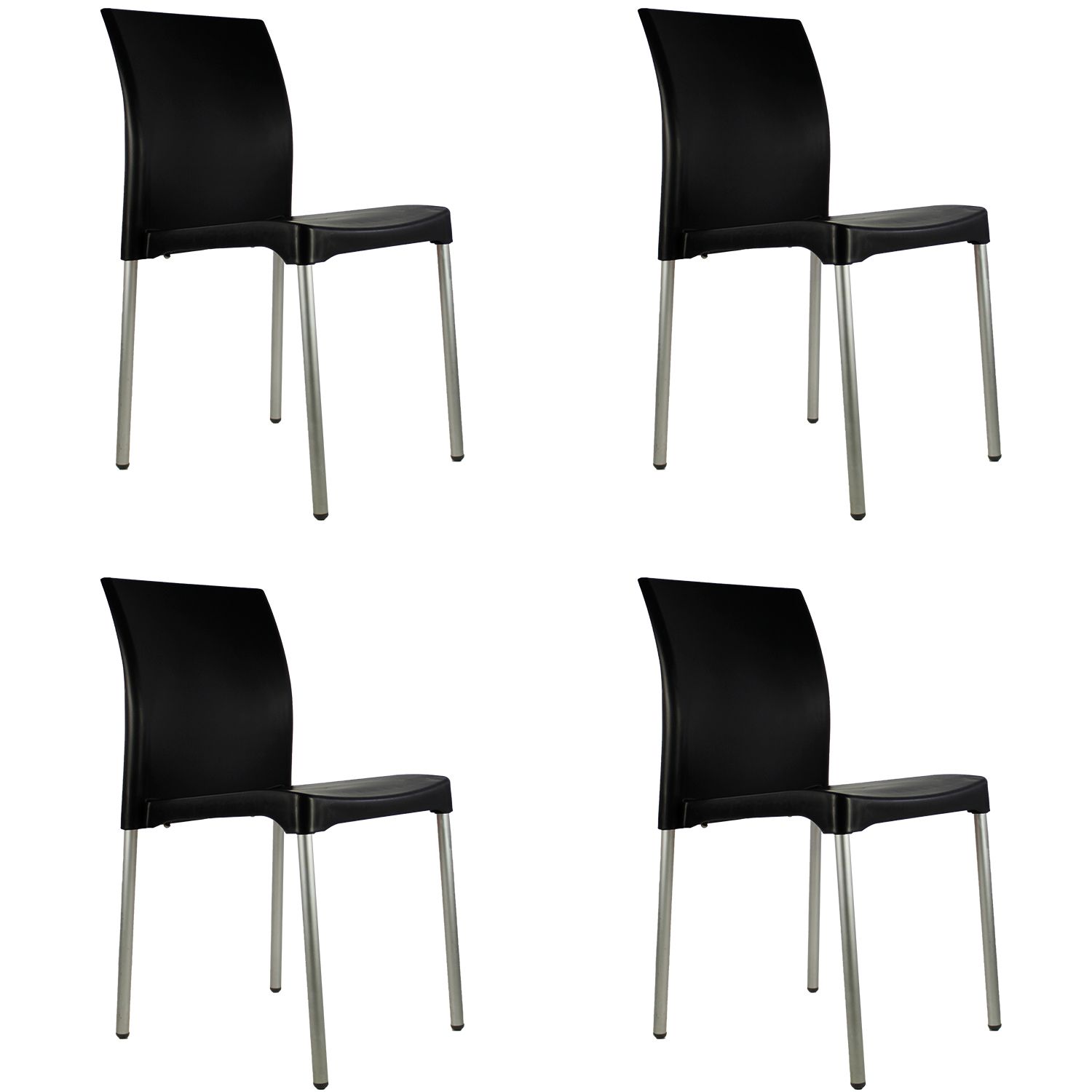 Paquete 4 Sillas Mundo In Vivanti Comedor Y Jardin Negro