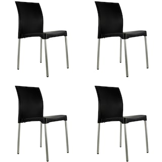 Foto 1 | Paquete 4 Sillas Mundo In Vivanti Comedor Y Jardin Negro