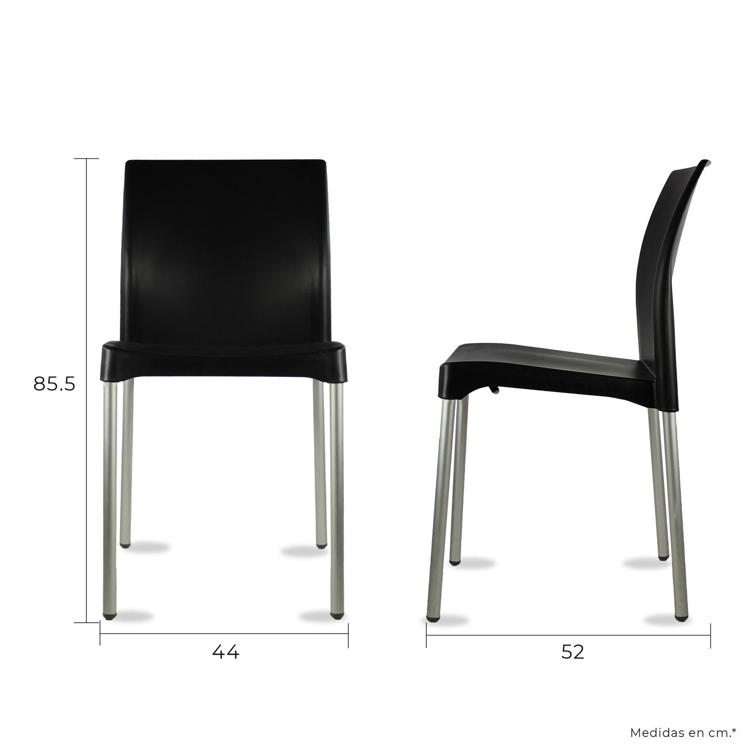 Foto 5 | Paquete 4 Sillas Mundo In Vivanti Comedor Y Jardin Negro
