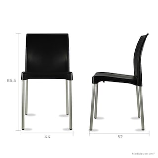 Foto 5 | Paquete 4 Sillas Mundo In Vivanti Comedor Y Jardin Negro