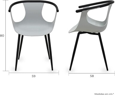 Foto 5 | Paquete 4 Sillas Mundo In Catanzaro Comedor Y Jardin Gris