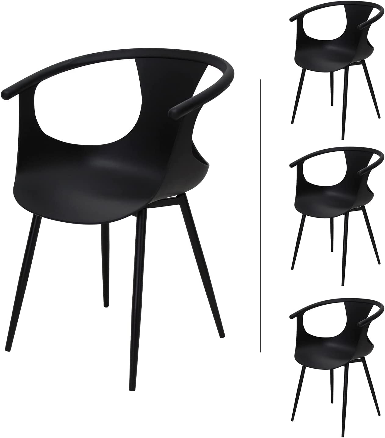 Paquete 4 Sillas Mundo In Catanzaro Comedor Y Jardin Negro