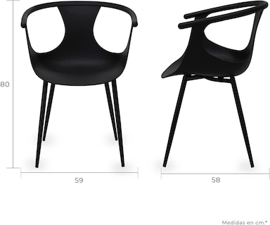Foto 5 | Paquete 4 Sillas Mundo In Catanzaro Comedor Y Jardin Negro