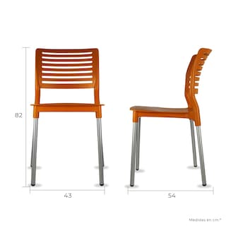 Foto 5 | Paquete 4 Sillas Mundo In Galeri Comedor Y Jardin Naranja