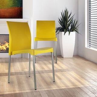 Foto 8 | Paquete 4 Sillas Mundo In Vivanti Comedor Y Jardin Amarillo