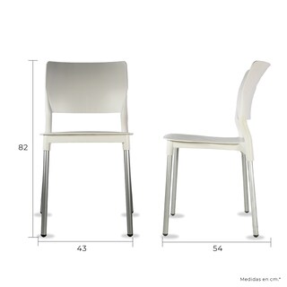 Foto 5 | Paquete 4 Sillas Mundo In Alesia Comedor Y Jardin Blanco
