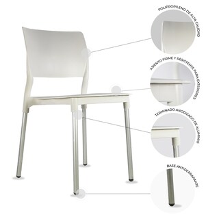 Foto 6 | Paquete 4 Sillas Mundo In Alesia Comedor Y Jardin Blanco