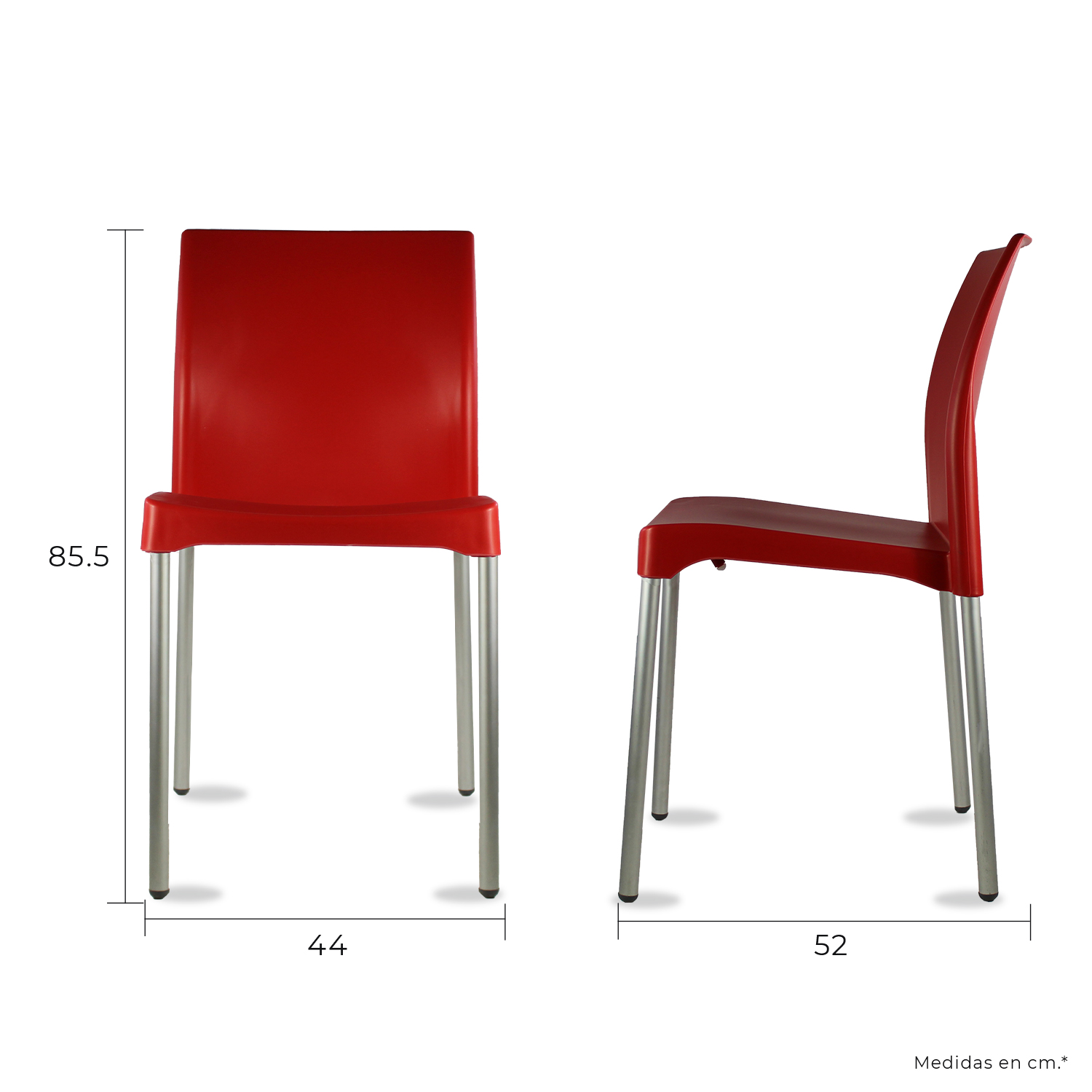 Foto 5 | Paquete 4 Sillas Mundo In Vivanti Comedor Y Jardin Rojo