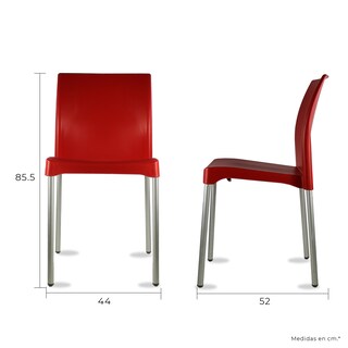 Foto 5 | Paquete 4 Sillas Mundo In Vivanti Comedor Y Jardin Rojo