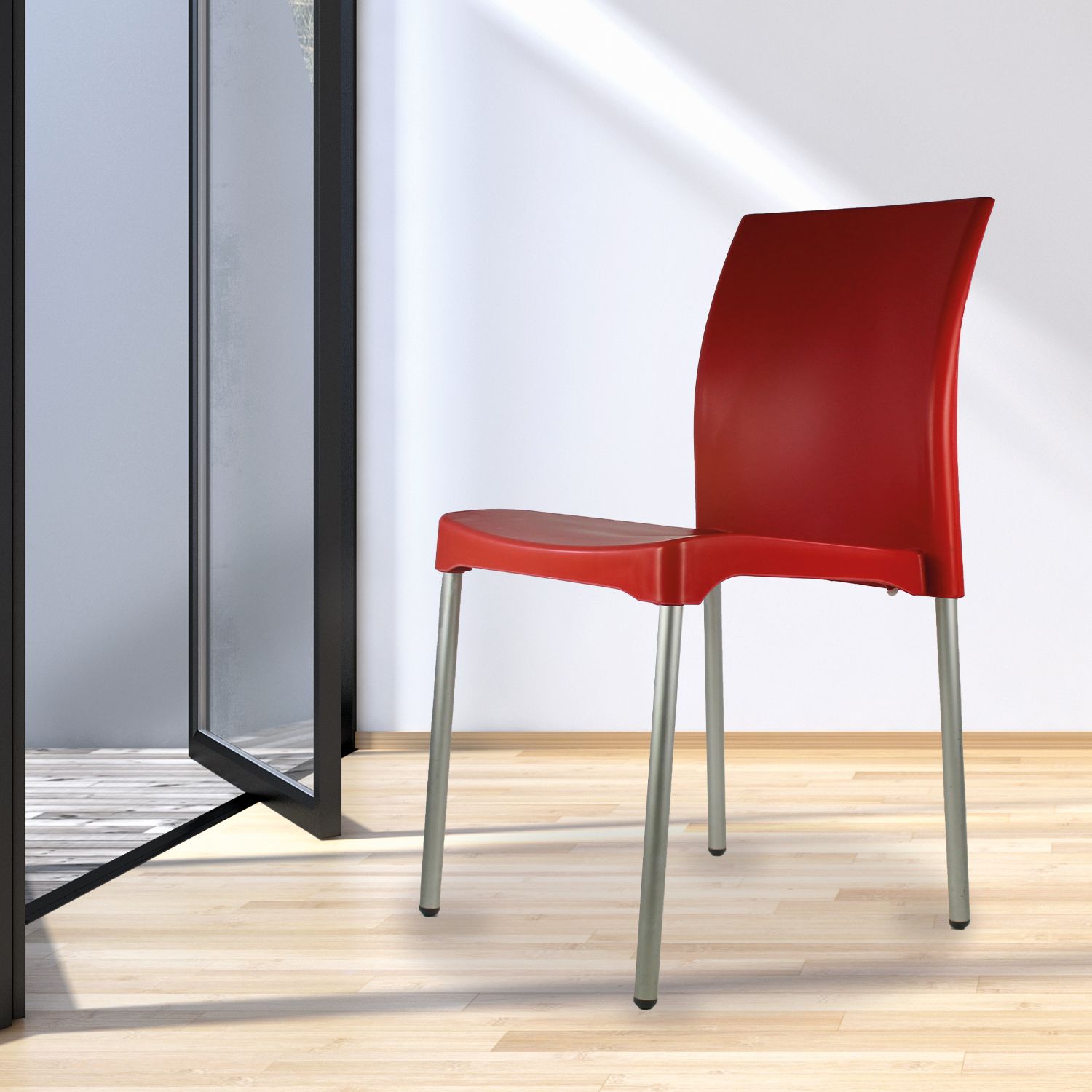 Foto 7 | Paquete 4 Sillas Mundo In Vivanti Comedor Y Jardin Rojo