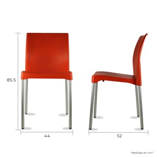 Foto 7 | Set de 4 Sillas Mundo In Vivanti Comedor Y Jardin Naranja