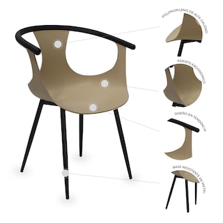 Foto 6 | Paquete 4 Sillas Mundo In Catanzaro Comedor Y Jardin Beige