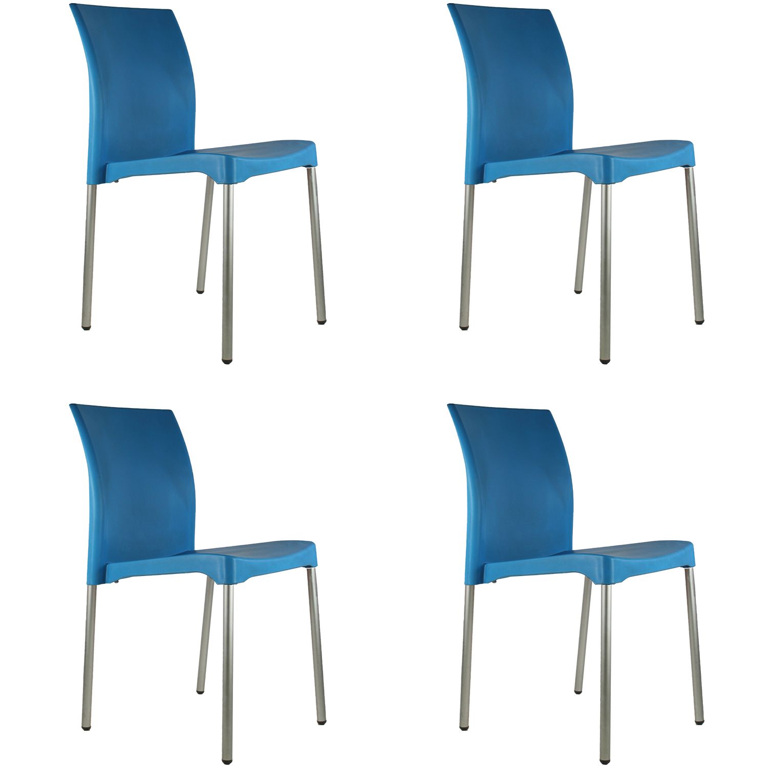 Paquete 4 Sillas Mundo In Vivanti Comedor Y Jardin Azul