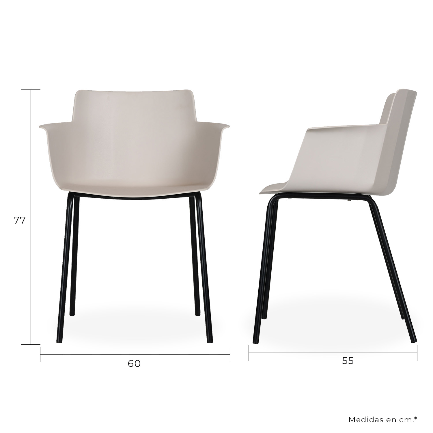 Foto 5 | Paquete 4 Sillas Mundo In Potenza Comedor Y Jardin Beige