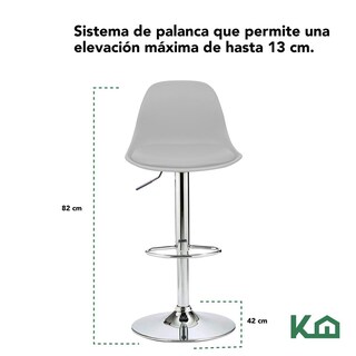 Foto 4 | Banco Alto KingsHouse Giratorio con Respaldo color Blanco